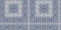 Farm house blue damask seamless border. Tonal french intricate cottage style trim. Simple rustic fabric textile for