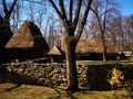 Farm house - fence of river stones Royalty Free Stock Photo