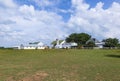 Farm house with field and silo Royalty Free Stock Photo