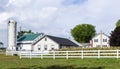 Farm house with field and silo Royalty Free Stock Photo