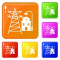 Farm house icons set vector color Royalty Free Stock Photo