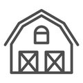 Farm house line icon. Warehouse vector illustration isolated on white. Barn outline style design, designed for web and Royalty Free Stock Photo
