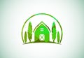 Farm house low poly style logo template, Agriculture icon sign symbol