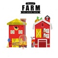 Farm house in variou style - Royalty Free Stock Photo