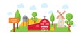 Farm house vector illustration.