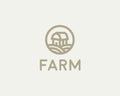 Farm house vector logotype. Natural organic products logo symbol. Royalty Free Stock Photo