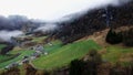 Farm village in Eikedalen valley in Hordaland, Norway in autumn Royalty Free Stock Photo