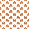 Farm icon seamless pattern isolated on white Royalty Free Stock Photo