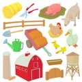 Farm icons set, cartoon style Royalty Free Stock Photo