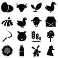 Farm icons set, simple style Royalty Free Stock Photo