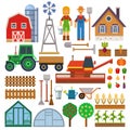 Farm icons vector set. Royalty Free Stock Photo