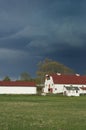 Farm with incoming storm