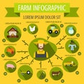 Farm infographic, flat style