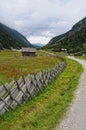 Farm at Krimmle Ache Valley in Austria. Royalty Free Stock Photo