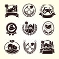 Farm labels and elements set. Collection icon farm. Vector Royalty Free Stock Photo