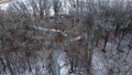 Winter in rural wisconsin with curving river Royalty Free Stock Photo