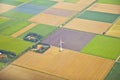 Farm landscape with windmill from above Royalty Free Stock Photo