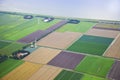 Farm landscape with windmill from above Royalty Free Stock Photo