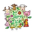 Farm life animals. Royalty Free Stock Photo