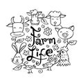 Farm life animals. Royalty Free Stock Photo