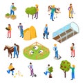 Farm Life Isometric Set Royalty Free Stock Photo