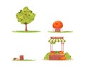 Farm lifestyle semi flat RGB color vector illustration set Royalty Free Stock Photo
