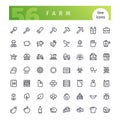 Farm Line Icons Set