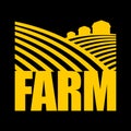 Farm logo. Agriculture sign. Arable land and farm lands