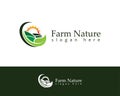 Farm logo creative agriculture nature garden illustration sun design concept