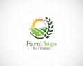Farm logo creative agriculture nature garden illustration wheat farm logo