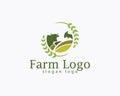 farm logo creative agriculture wheat vector icon design