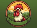 Farm logo with rooster or chicken
