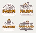 Farm logo set. Vector labels Royalty Free Stock Photo