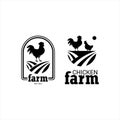 Farm logo simple rooster silhouette rural agriculture graphic design