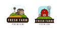 Farm logo or symbol. Agriculture, food concept vector illustration