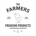 Farm logo vector illustration. Chicken silhouette,