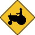 Farm Machinery Crossing Sign On White Background Royalty Free Stock Photo