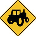 Farm Machinery Crossing Sign On White Background Royalty Free Stock Photo