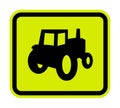 Farm Machinery Crossing Sign On White Background