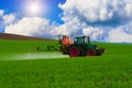 Farm machinery spraying insecticide Royalty Free Stock Photo