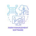 Farm management software blue gradient concept icon