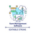 Farm management software concept icon