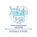 Farm management software turquoise concept icon