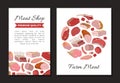 Farm Meat Food Banner Design with Fresh Organic Product Vector Template Royalty Free Stock Photo