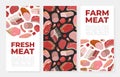 Farm Meat Food Banner Design with Fresh Organic Product Vector Template Royalty Free Stock Photo