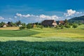 Farm in the middle of nature. Switzerland Royalty Free Stock Photo