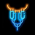 farm milking machine neon glow icon illustration