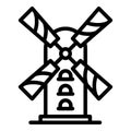Farm mill icon, outline style
