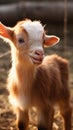 Farm nurturing Feeding baby goat with milk bottle at the farm Royalty Free Stock Photo