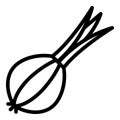 Farm onion icon, outline style